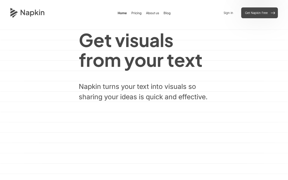 Napkin 官网界面截图